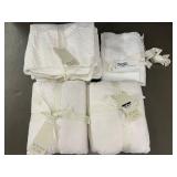 King Size White Linen and Cotton Bedding Lot