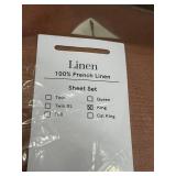 King Size 100 Percent French Linen Sheet Set, Used