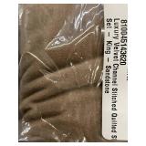 Bokser Home Luxury Velvet Channel Stitched King Quilt Set, Sandstone
