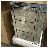 UNITED FURNITURE SIDE TABLE, ALL MIRROR