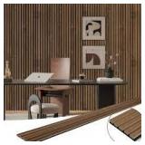 Lot of Art3dwallpanels Walnut 0.83 in. x 0.65 ft. x 8 ft. Wood Slat Acoustic Panels, MDF Decorative Wall Paneling (4 Piece/21 sq. ft.)   Customer Returns See Pictures