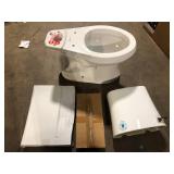 Glacier Bay Power Flush 12 inch Rough In Two-Piece 1.28 GPF Single Flush Elongated Toilet in White Seat Included Customer Returns See Pictures