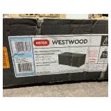 Keter 150 Gal. Large Deck Box Resin Grey for Patio Garden Furniture, Rockwood Outdoor Storage Container