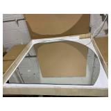 Niccy Half Moon LED Mirror for Bathroom, 36" Semi Backlit Mirrors Frameless Makeup Mirror with Light, Anti-Fog, Shatter-Proof, 3 Colors, Smart Vanity Mirrors