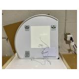 Niccy Half Moon LED Mirror for Bathroom, 36" Semi Backlit Mirrors Frameless Makeup Mirror with Light, Anti-Fog, Shatter-Proof, 3 Colors, Smart Vanity Mirrors