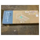 GIANNA Queen Size Platform Bed Frame with upholstered headboard, Gray, 63.98"W x 82.87"D x 44.88"H