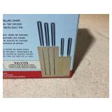 Chicago Cutlery Halsted (7-PC) Steak Knives & Wooden Block Set, Ergonomic Handles and Sharp Stainless Steel Professional Chef Cutlery Set