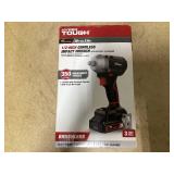 Hyper Tough 20V Max Compact Brushless 1/2-inch Impact Wrench with 2.0Ah Lithium-Ion Battery and Charger