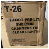 7ft. Pre-Lit Cashmere Pencil Artificial Christmas Tree, Warm White LED Lights