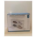 STACKABLE SHOE BOX & ORGANIZER 3PK.