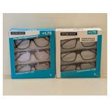 (2) FOSTER GRANT + 1.75 FULL RIM FASHION READERS 3PK.