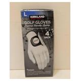 KIRKLAND SIGNATURE L GOLF GLOVES PREMIUM CABRETTA LEATHER 4PK.
