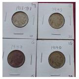 (4) Buffalo Nickels - Early Dates