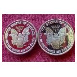 (2) 1/4 oz Silver Rounds
