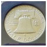 Slabbed 1961 Uncirculated Franklin Half Dollar