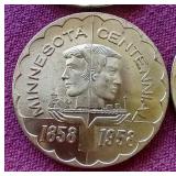 (9) 1958 Minnesota Centennial 50c Tokens