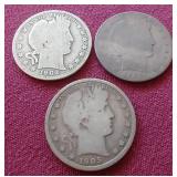 (3) Barber Half Dollars