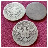 (3) Barber Half Dollars