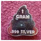 1 Gram Silver Poo Emoji