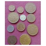 (11) Vintage Scandinavian Coins - Mostly Norwegian