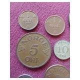 (11) Vintage Scandinavian Coins - Mostly Norwegian