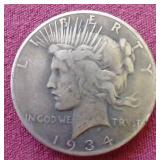 1934-S Peace Dollar - Tough Date!