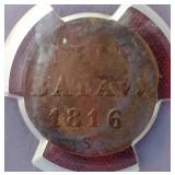 1816 Netherlands East Indies Duit Coin - PCGS Authenticated