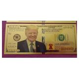 (2) Donald Trump Gold Foil Novelty Notes