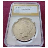 1934-D Peace Dollar - PGA MS63 - Nice!