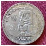 1958 Canadian Commemorative Silver Dollar