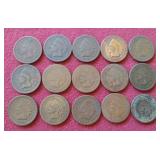 (15) Indian Pennies - All 1800s