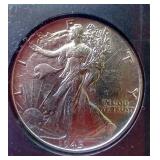 Slabbed Uncirculated 1945 Walking Liberty Half Dollar