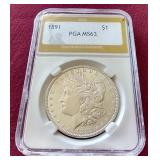 1891 Morgan Dollar - PGA MS63