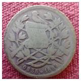1889 Guatemala Silver One Real Coin