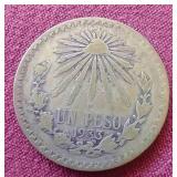 (2) Vintage Mexico Part Silver Peso Coins