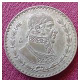 (2) Vintage Mexico Part Silver Peso Coins
