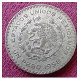 (2) Vintage Mexico Part Silver Peso Coins