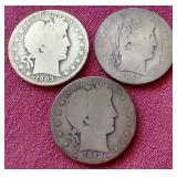 (3) Barber Half Dollars