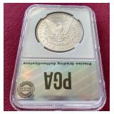 1885-S Morgan Dollar PGA MS63+ - Nice Coin!