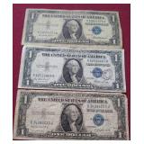 (3) Silver Certificate $1 Notes