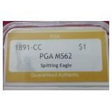 1891-CC "Spitting Eagle" Morgan Dollar - PGA MS62