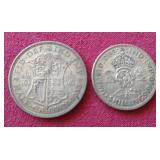 (2) Vintage British Silver Coins