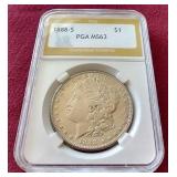 1888-S Morgan Dollar - PGA MS63 - Key Coin!