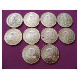 (10) 1958 Minnesota Centennial 50c Tokens