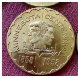 (10) 1958 Minnesota Centennial 50c Tokens