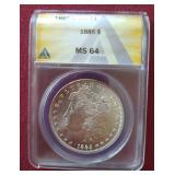 1885 Morgan Dollar - ANACS MS64