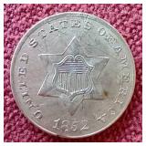Amazing 1852 3c Silver Coin