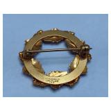 10K Black Hills Gold Grape Wreath Brooch