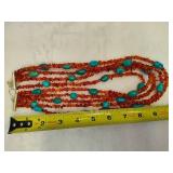 925 Jay King DTR Amber & Turquoise Nugget Five Strand Nugget Necklace