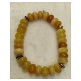 925 Jay King DTR Sterling & Yellow Opal Beaded Necklace, Bracelets & Earring Set